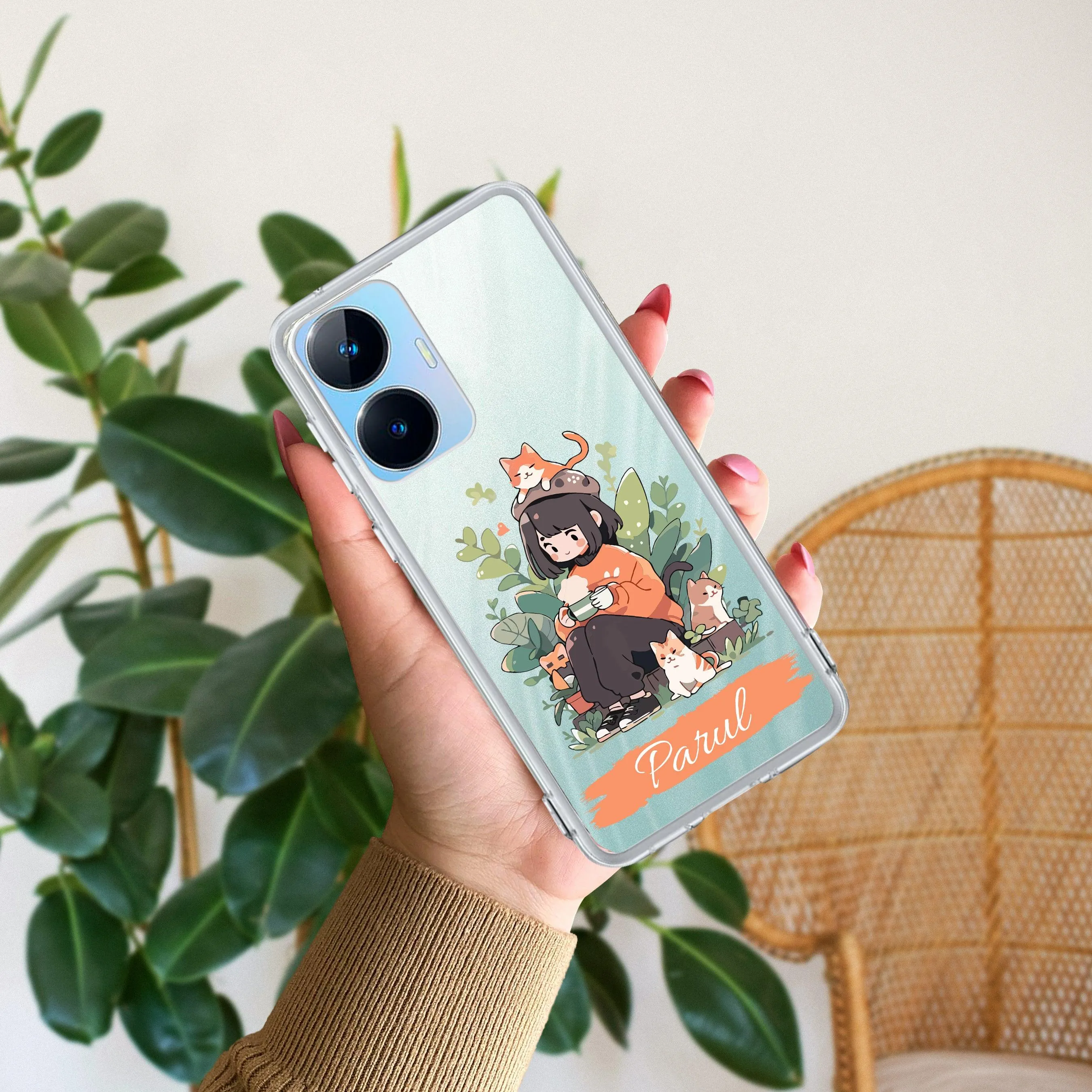 Cat Lover Customize Transparent Silicon Case For Realme/Narzo