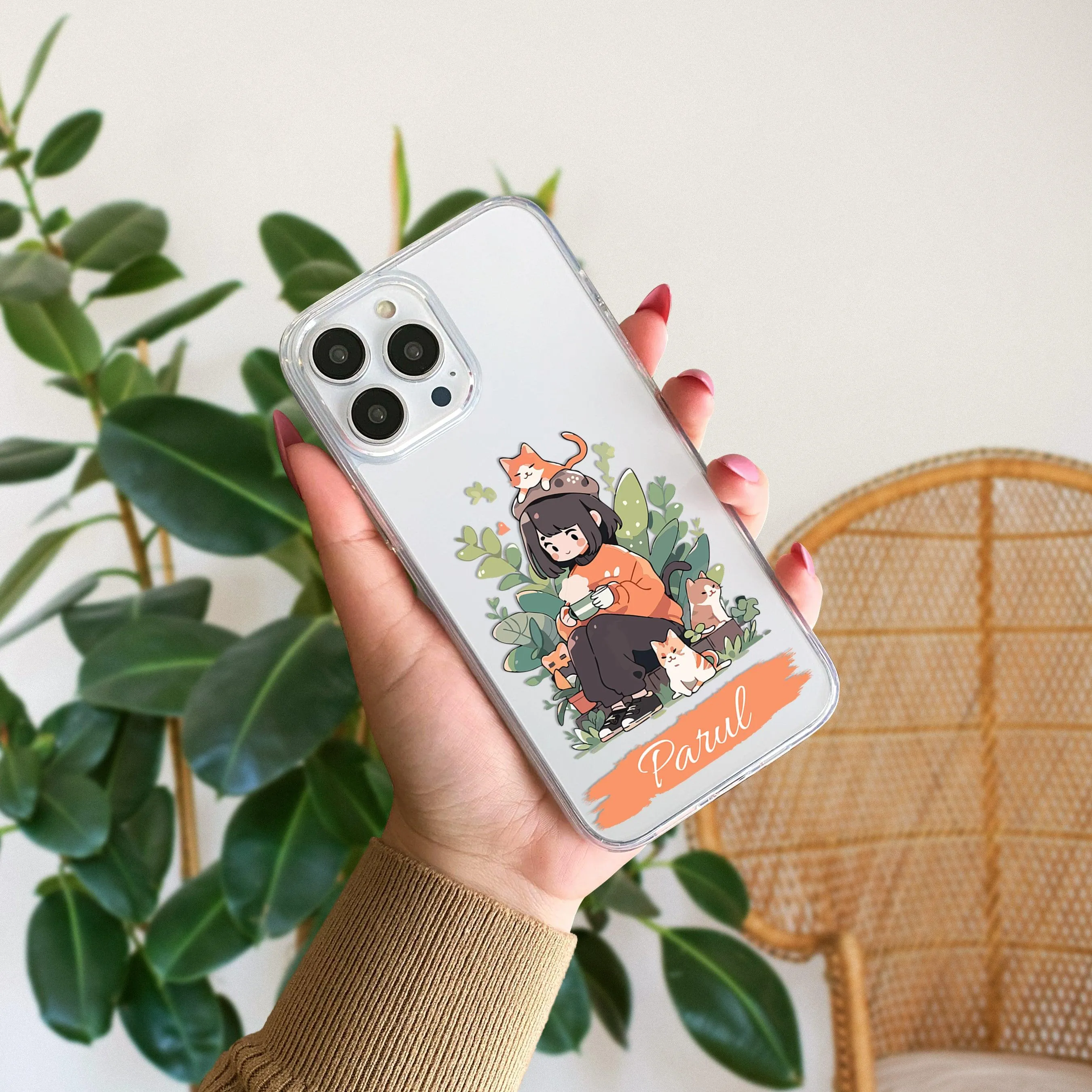 Cat Lover Customize Transparent Silicon Case For Realme/Narzo