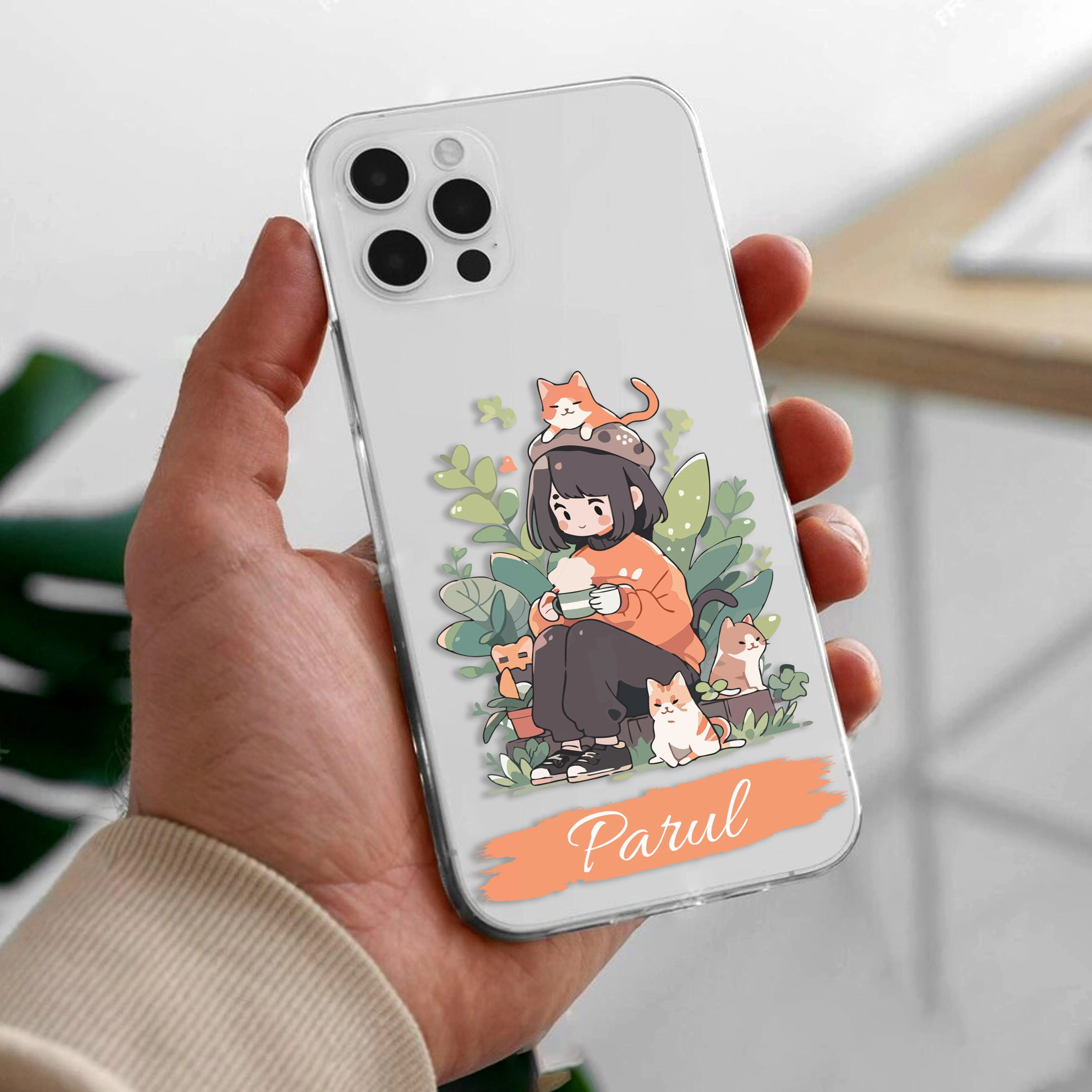 Cat Lover Customize Transparent Silicon Case For Realme/Narzo