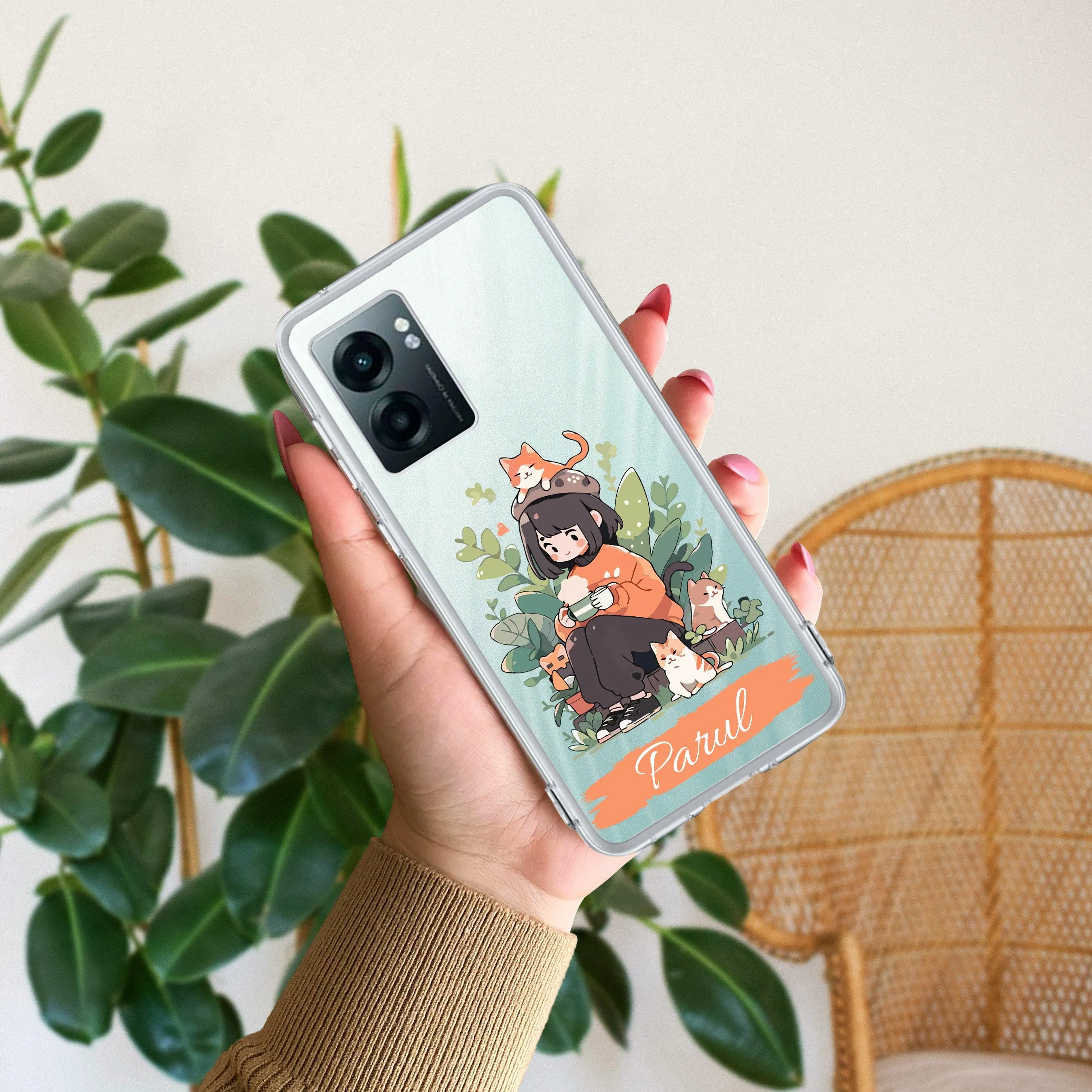 Cat Lover Customize Transparent Silicon Case For Realme/Narzo