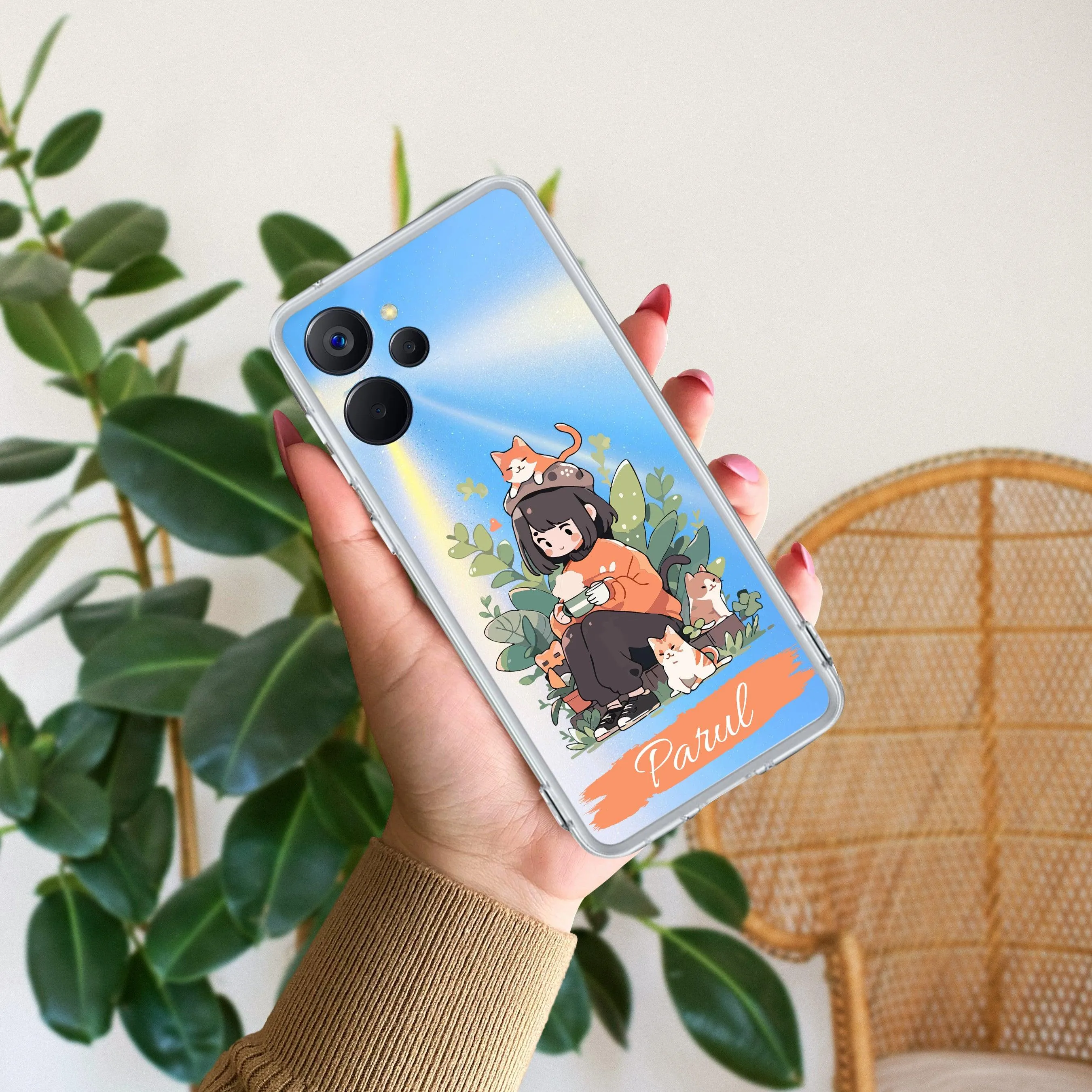 Cat Lover Customize Transparent Silicon Case For Realme/Narzo