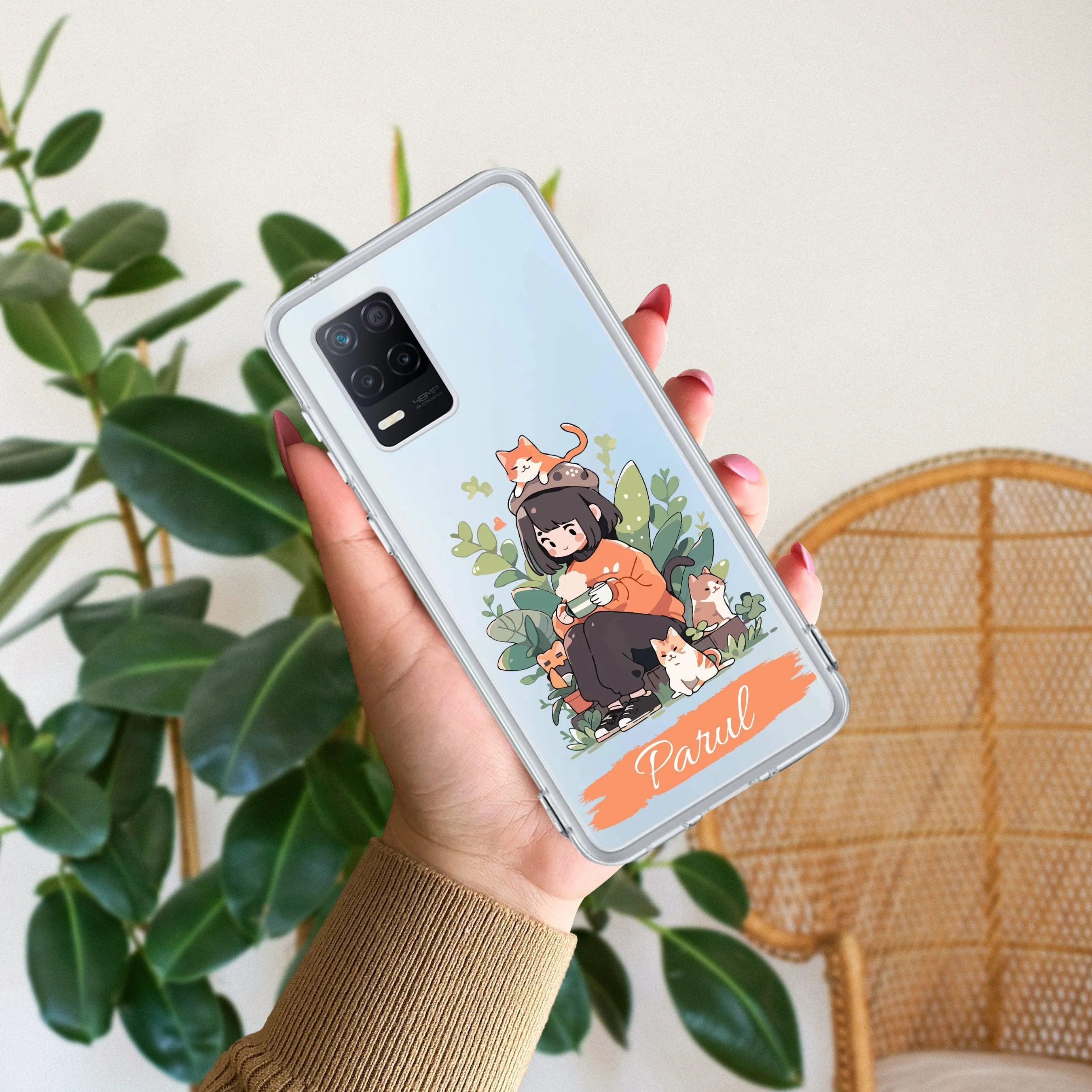 Cat Lover Customize Transparent Silicon Case For Realme/Narzo