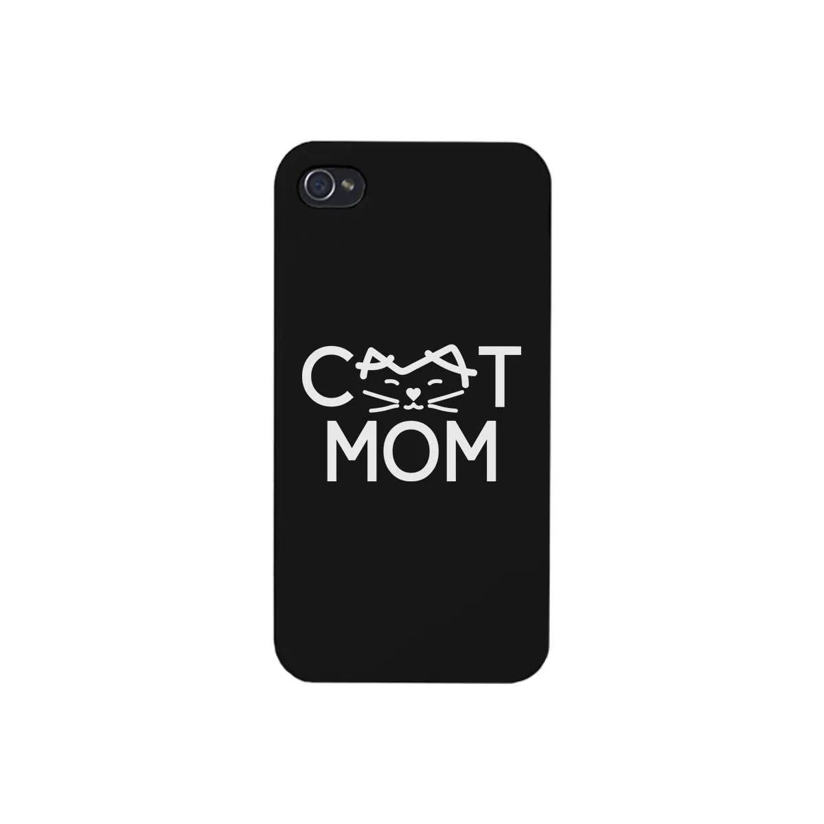 Cat Mom Black Phone Case Unique Graphic Slim Fit For Cat Lovers