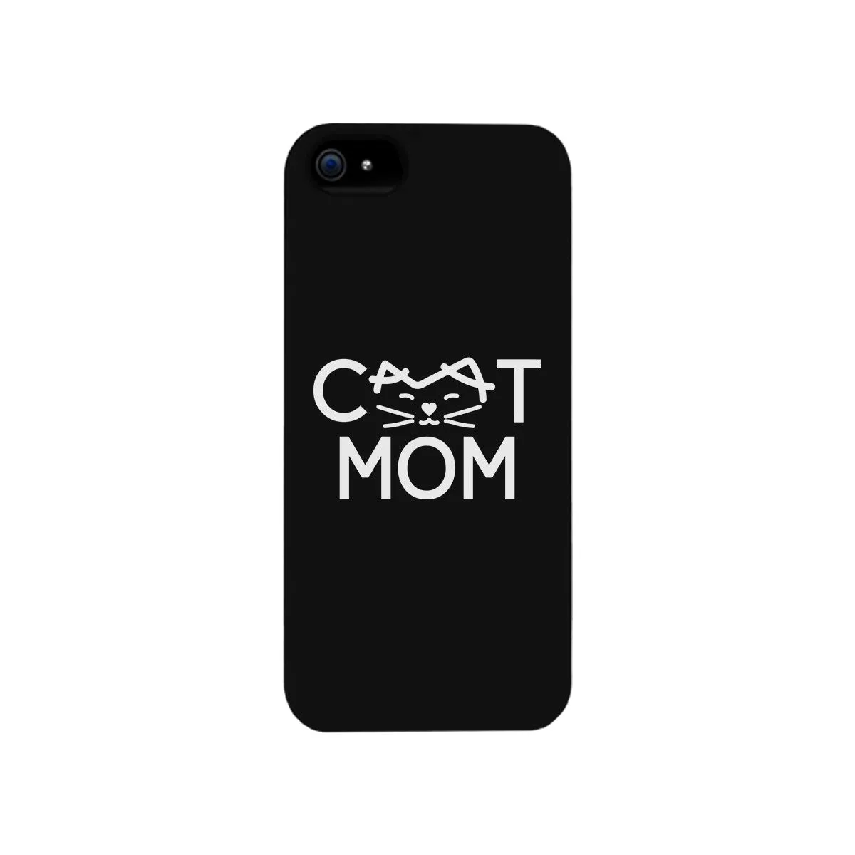 Cat Mom Black Phone Case Unique Graphic Slim Fit For Cat Lovers