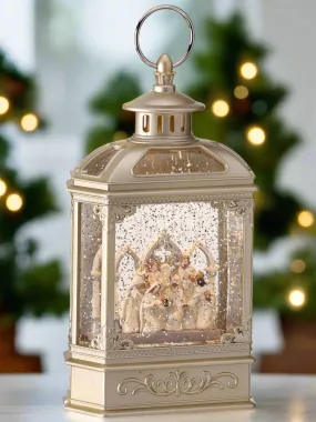 Champagne Nativity Water Globe