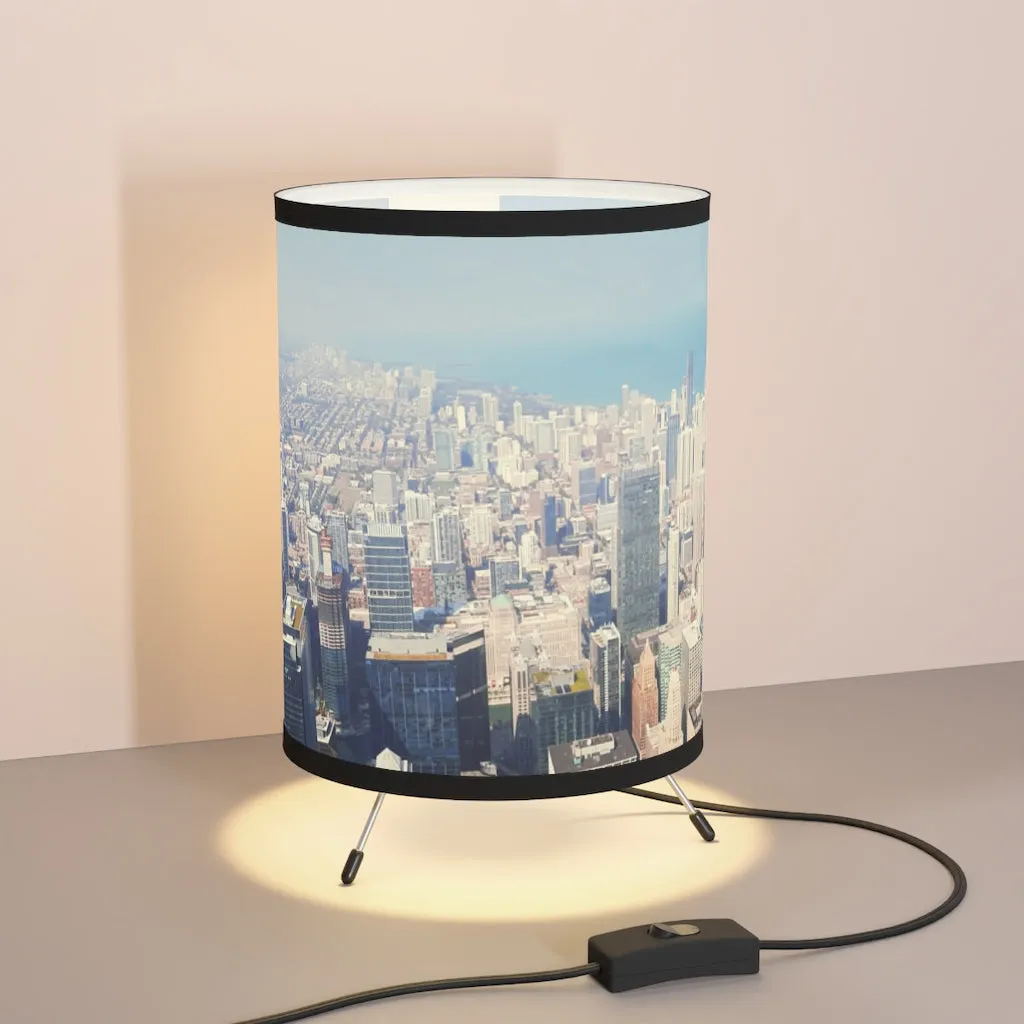 Chicago Skyline Tripod Lamp with High-Res Printed Shade, US\CA plug