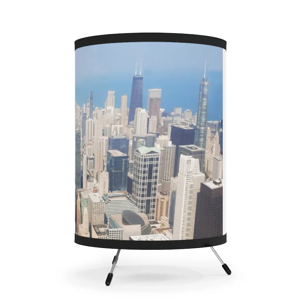 Chicago Skyline Tripod Lamp with High-Res Printed Shade, US\CA plug