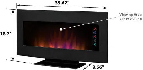 ClassicFlame 33-In Serendipity Matte Black Wall Hanging Electric Fireplace