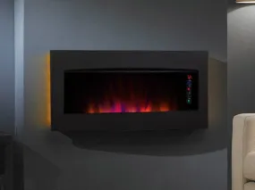 ClassicFlame 33-In Serendipity Matte Black Wall Hanging Electric Fireplace