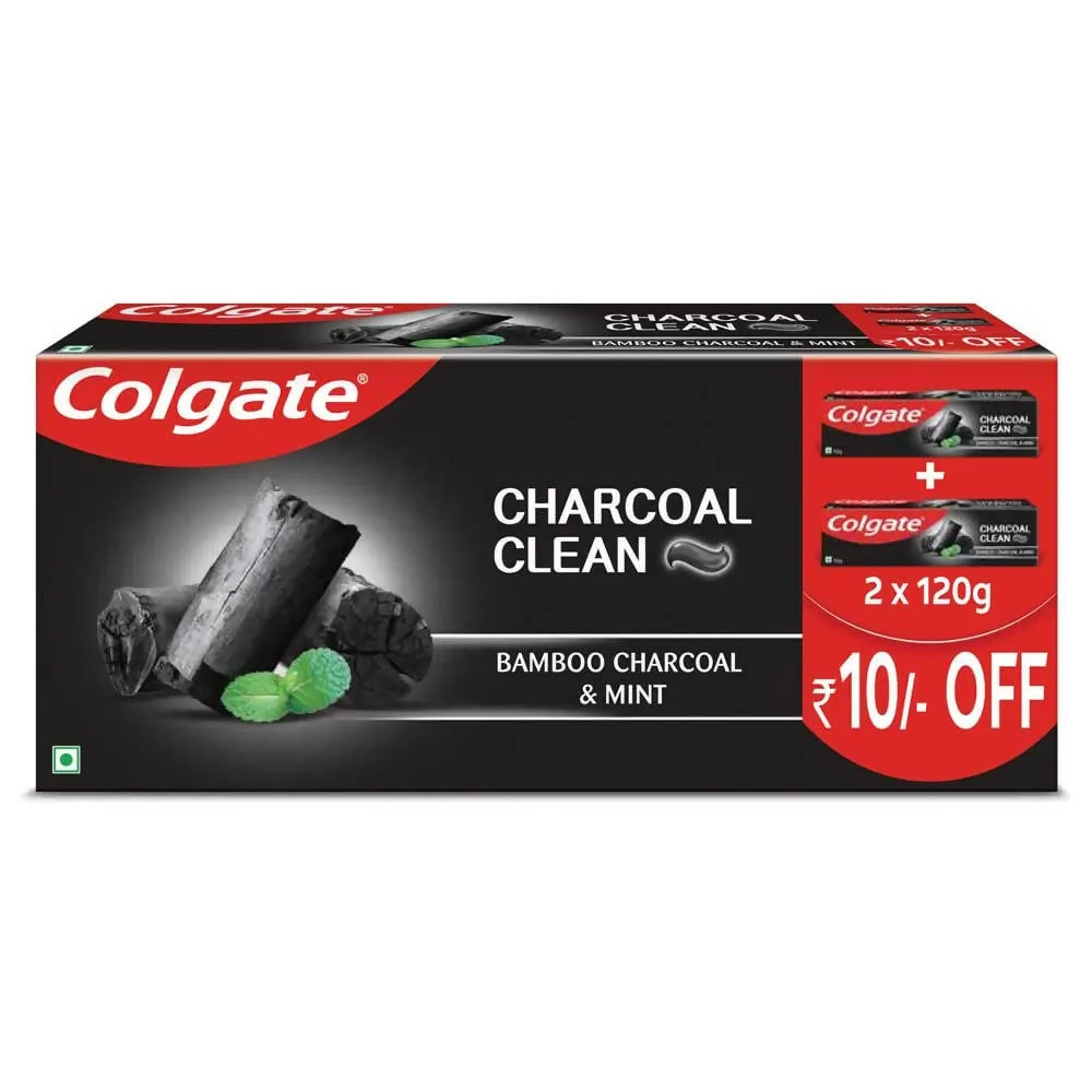 Colgate Charcoal Clean Black Gel Toothpaste with Bamboo Charcoal & Mint