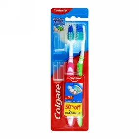 COLGATE EXTRA CLEAN TWIN PACK SOFT TOOTH BRUSH