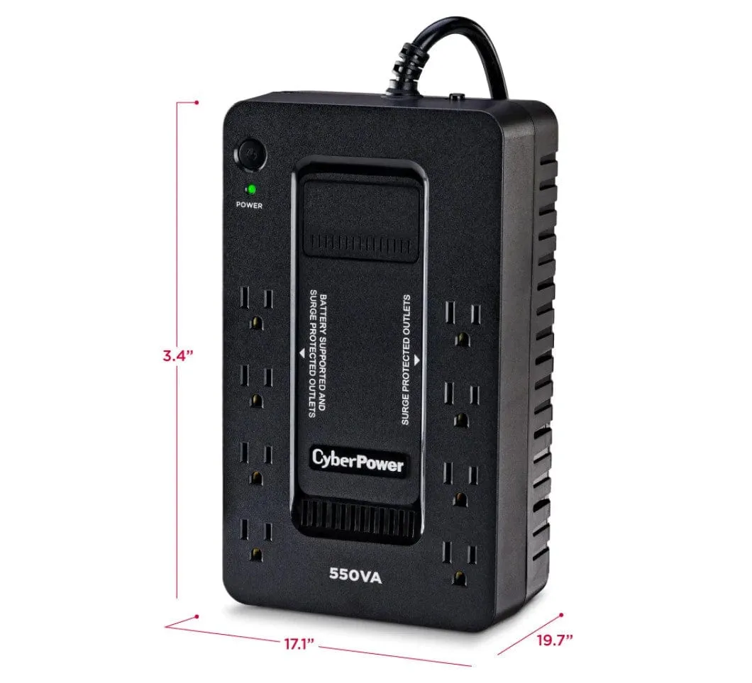 CyberPower 550VA / 330W 8 Outlets UPS - New Battery Certified Refurbished