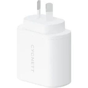 Cygnett PowerPlus 35W Dual USB-C Wall Charger (White)