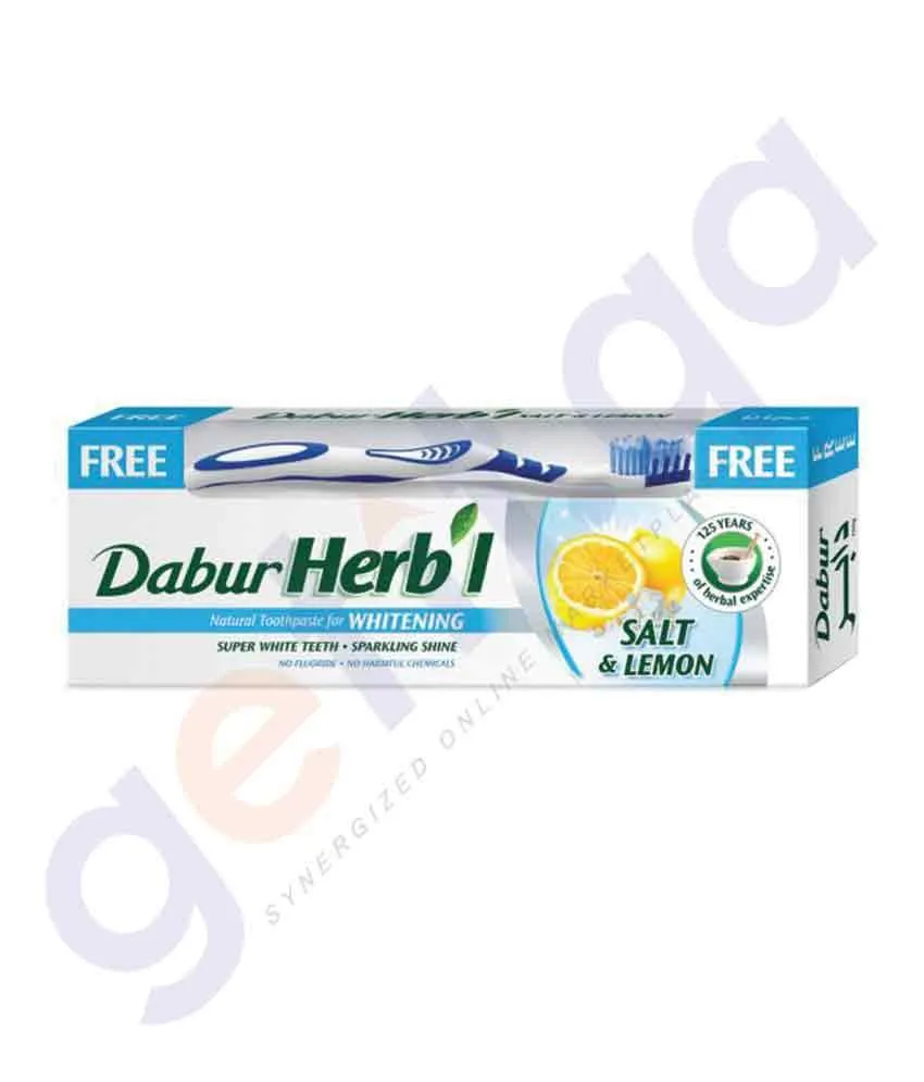 DABUR 150GM HERBAL TOOTH PASTE WHITENING   TOOTH BRUSH