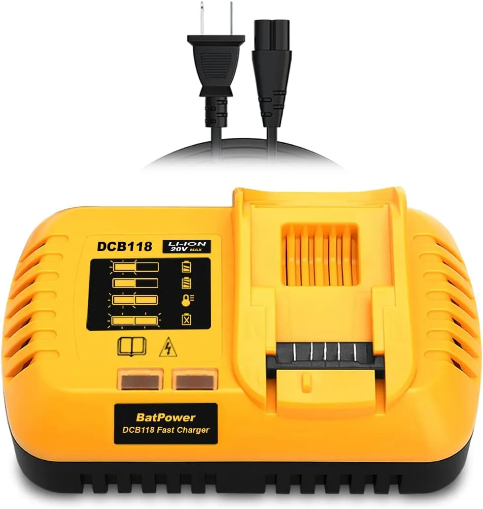 DCB118 8A 20v/60v Fast Charger Replacement for Dewalt 20v/60v Battery Fast Charger DCB118 DCB1112 Compatible with Dewalt 20v 60v Max 12Ah 9Ah 8Ah 6Ah 5Ah 4Ah Battery Rapid Charger DCB118