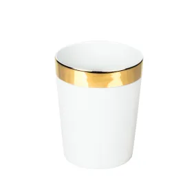 Decor Walther Porcelain White Tumbler, Gold or Platinum