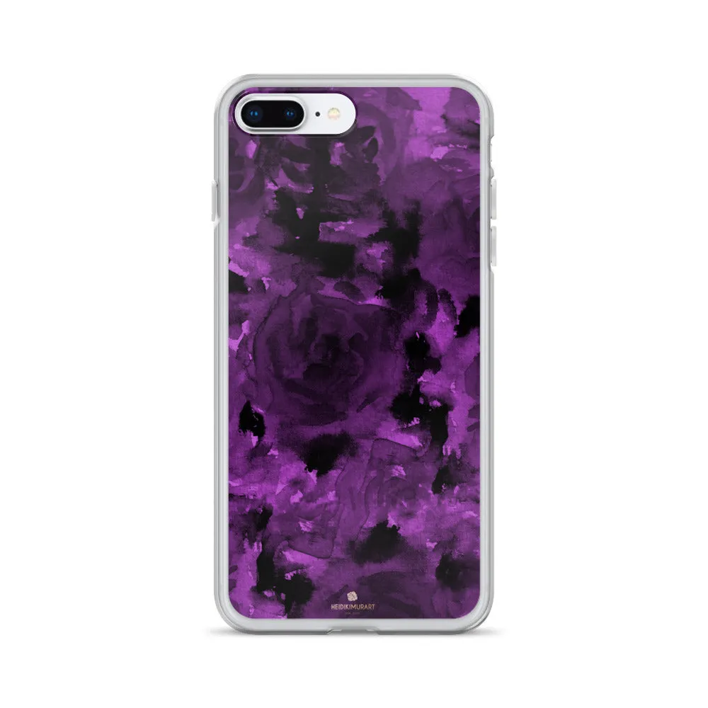 Deep Royal Floral iPhone Case, Purple Rose iPhone X | XS | XR | XS Max | 8 Case-Printed in USA