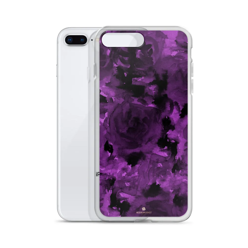 Deep Royal Floral iPhone Case, Purple Rose iPhone X | XS | XR | XS Max | 8 Case-Printed in USA