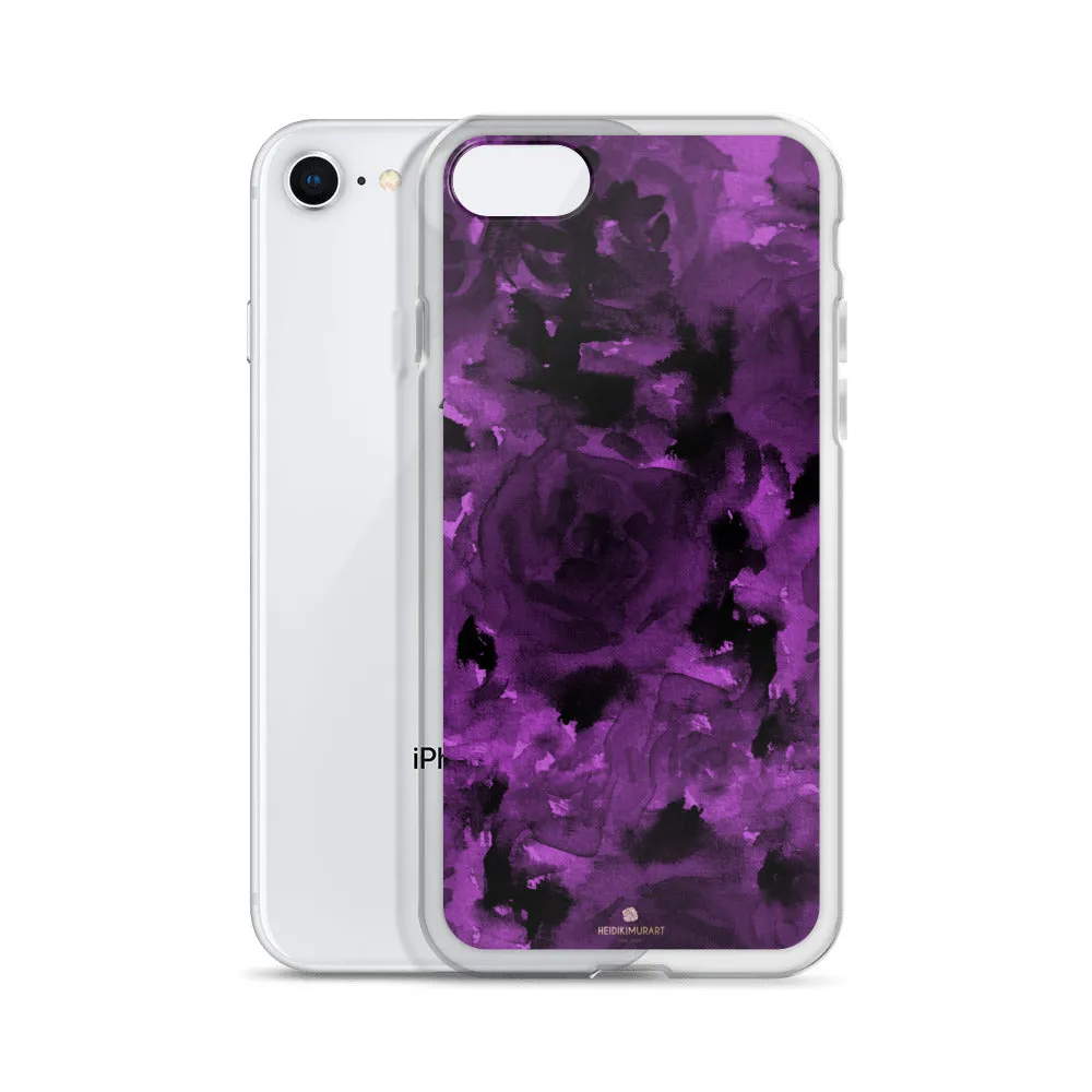 Deep Royal Floral iPhone Case, Purple Rose iPhone X | XS | XR | XS Max | 8 Case-Printed in USA