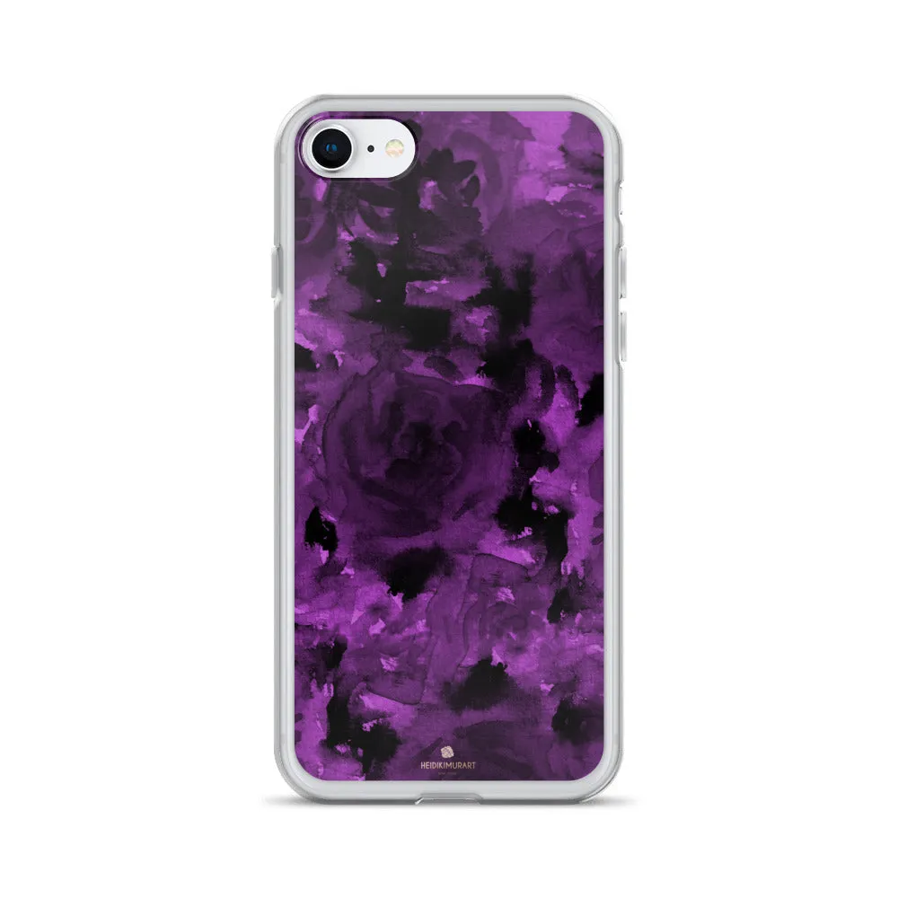 Deep Royal Floral iPhone Case, Purple Rose iPhone X | XS | XR | XS Max | 8 Case-Printed in USA