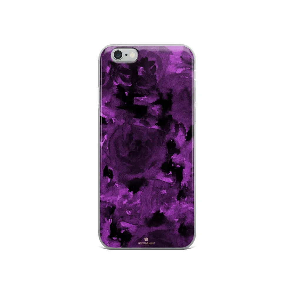 Deep Royal Floral iPhone Case, Purple Rose iPhone X | XS | XR | XS Max | 8 Case-Printed in USA