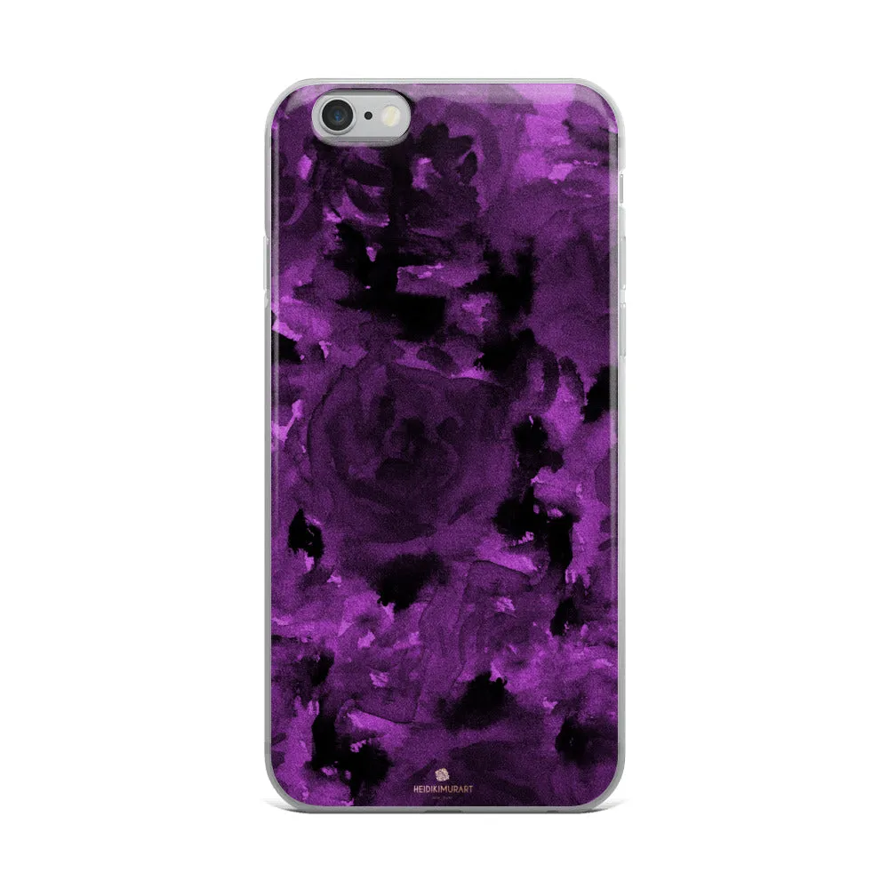 Deep Royal Floral iPhone Case, Purple Rose iPhone X | XS | XR | XS Max | 8 Case-Printed in USA