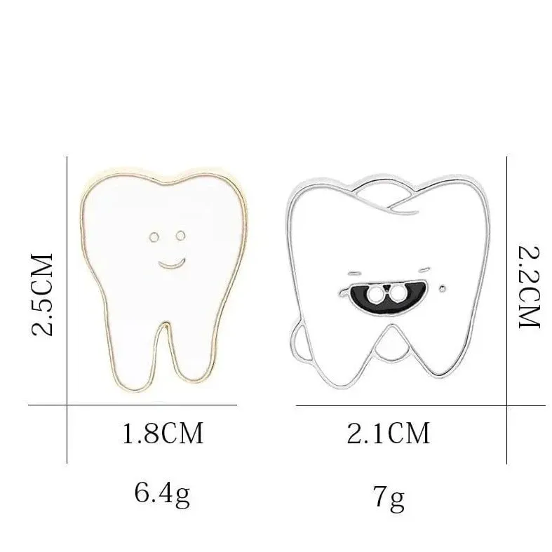 Dental Dentistry Cute Cartoon Metal Enamel Brooch