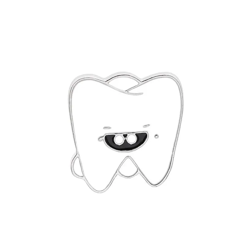 Dental Dentistry Cute Cartoon Metal Enamel Brooch