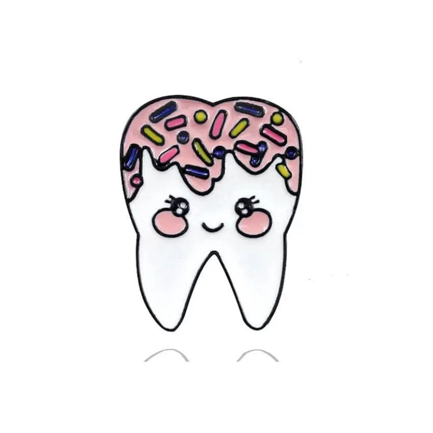 Dental Dentistry Cute Cartoon Metal Enamel Brooch