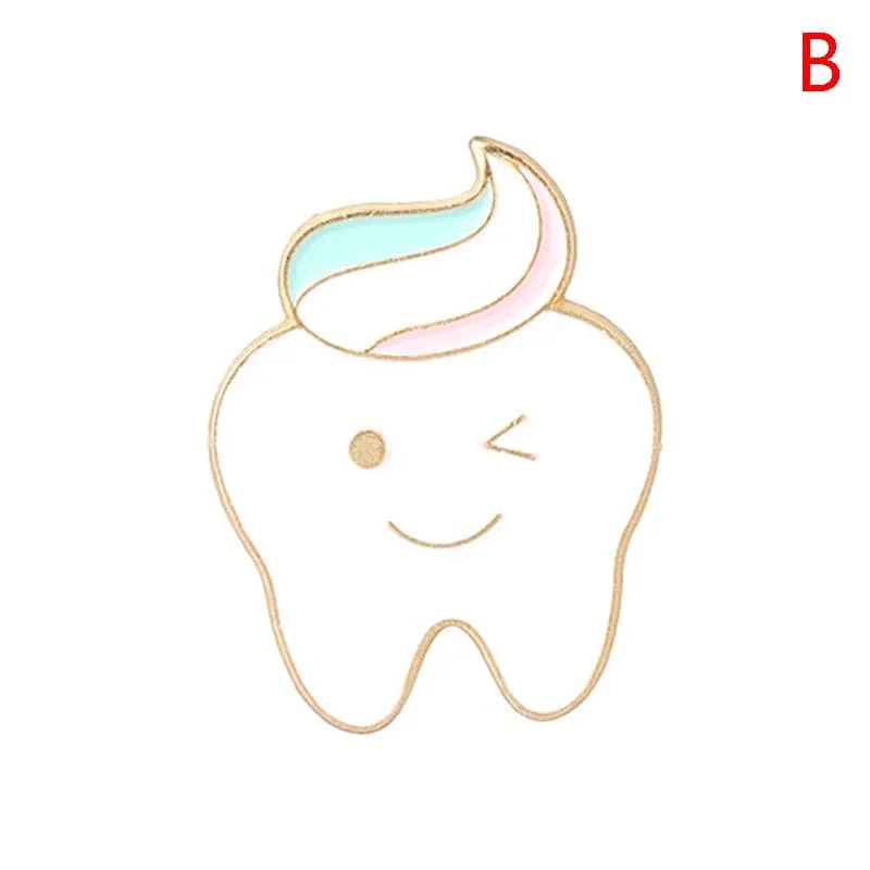 Dental Dentistry Cute Cartoon Metal Enamel Brooch