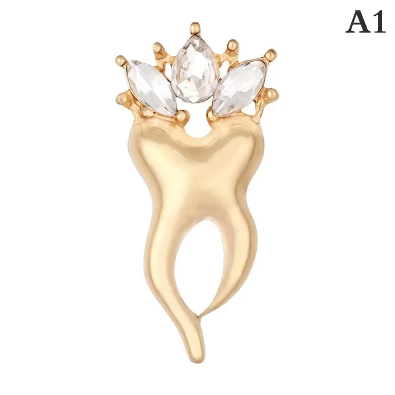 Dental Dentistry Cute Cartoon Metal Enamel Brooch