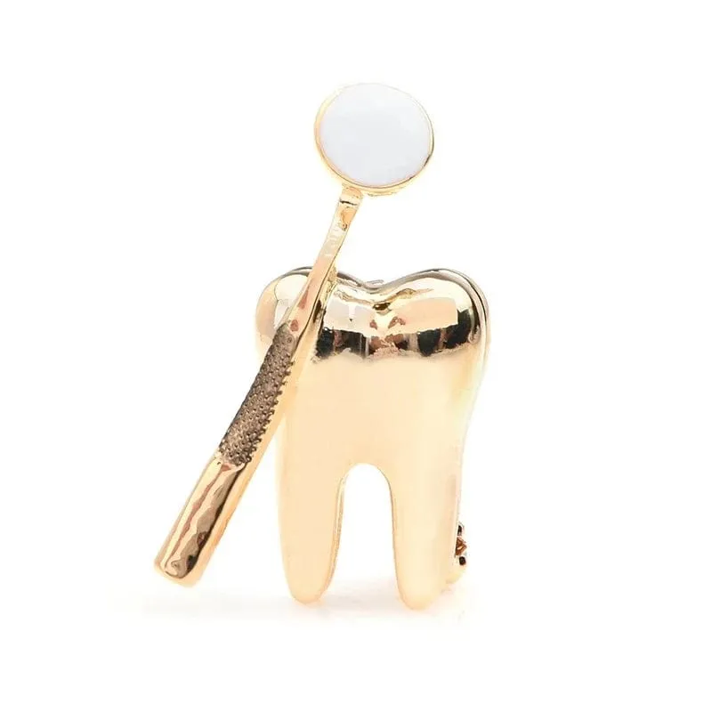 Dental Dentistry Cute Cartoon Metal Enamel Brooch