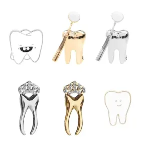 Dental Dentistry Cute Cartoon Metal Enamel Brooch