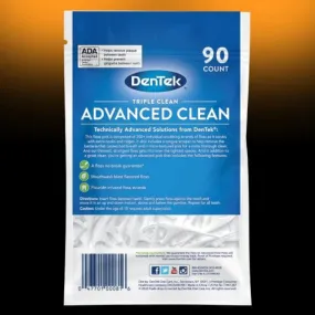 Dentek Floss Picks Triple Clean 90'S Bagged Mint by DenTek (T)