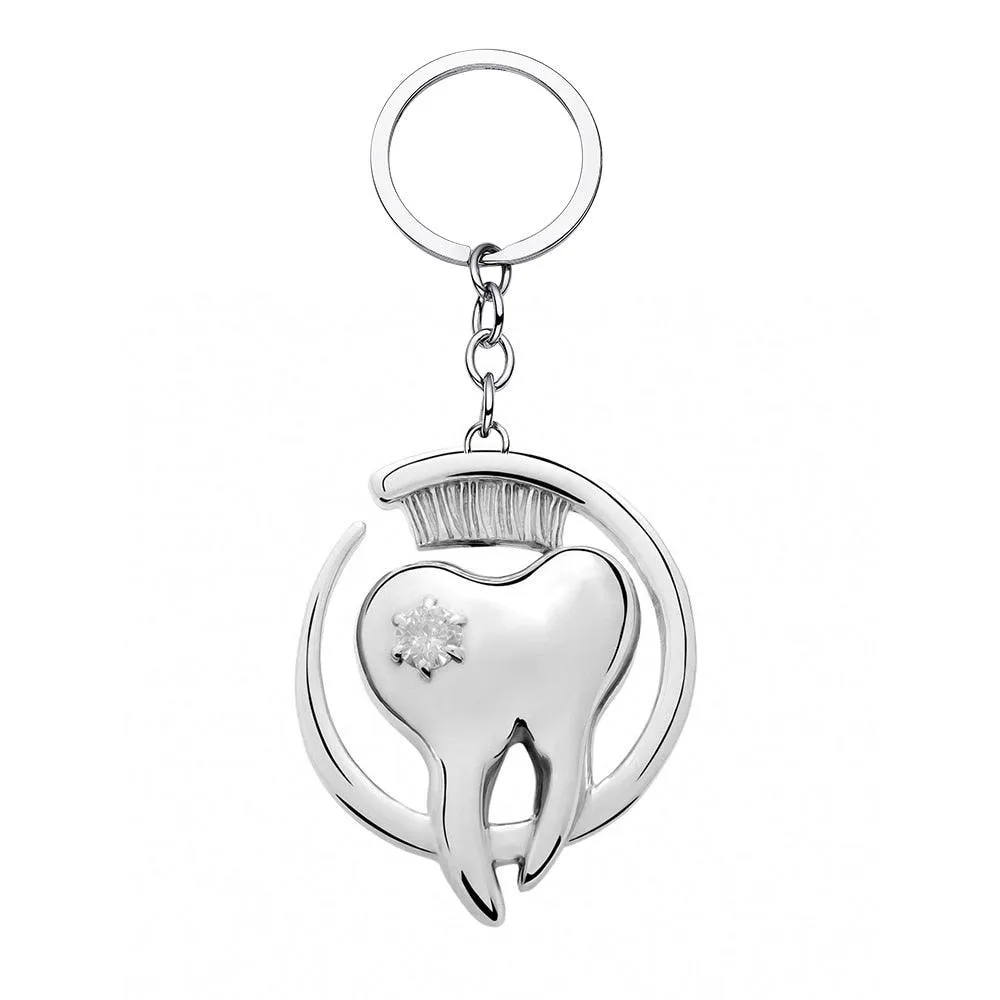 Dentist Tooth Crystal Brooch Pins Caring Teeth Toothbrush Lapel Badge Jewelry