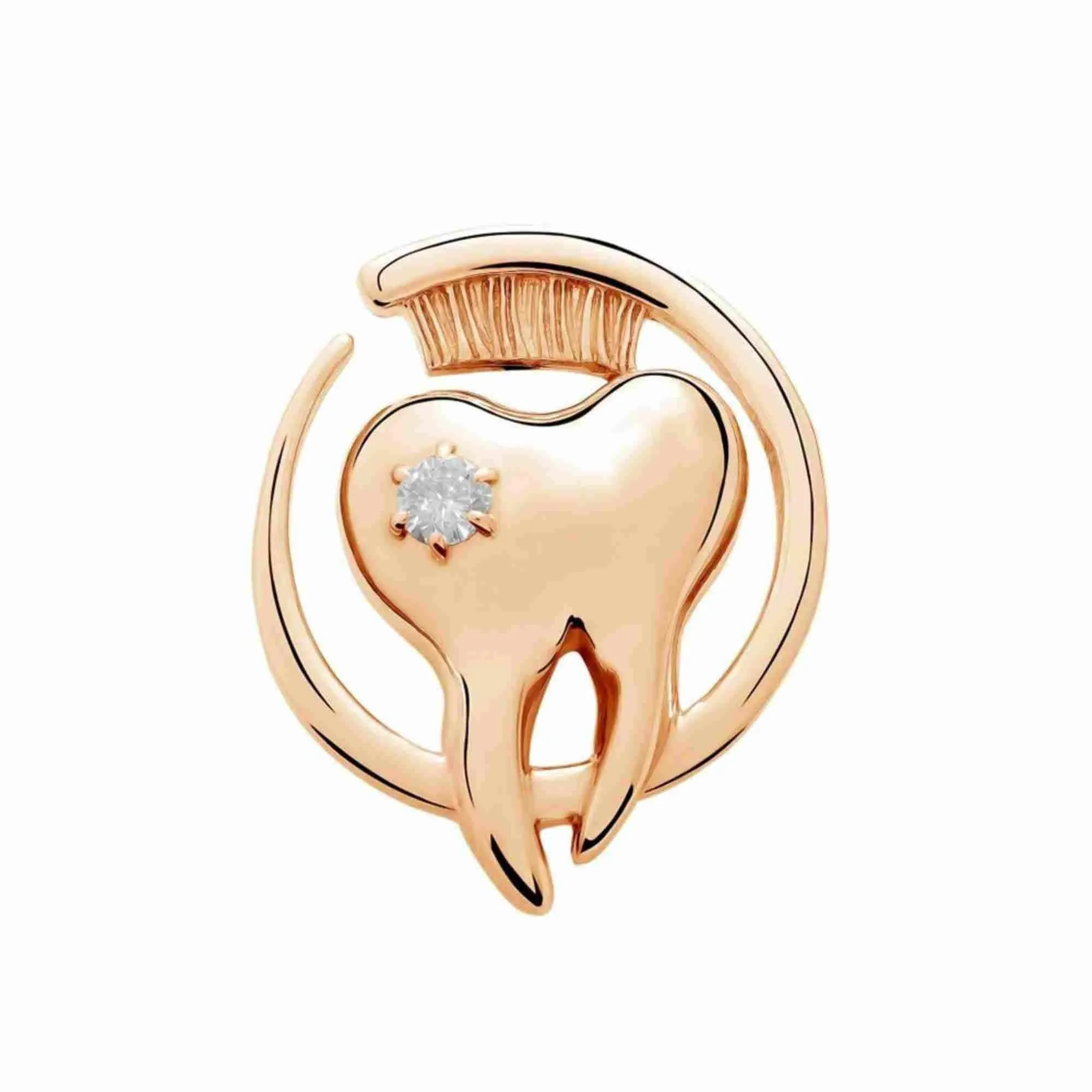 Dentist Tooth Crystal Brooch Pins Caring Teeth Toothbrush Lapel Badge Jewelry