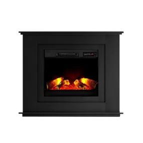 Devanti 2000W Electric Fireplace Mantle Portable Fire Log Wood Heater 3D Flame Effect Black