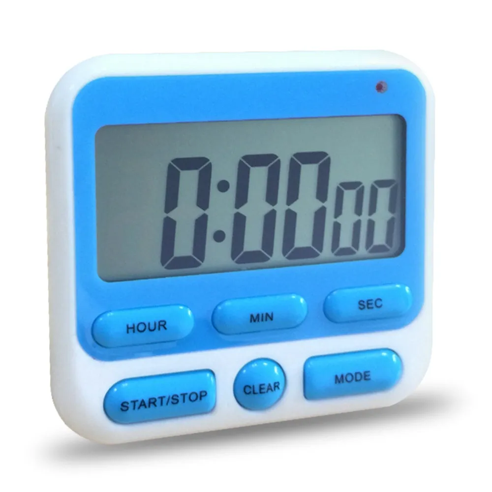 Digital Screen Kitchen Timer Large Display Digital Timer Square Cooking Count Up Countdown Alarm Clock Sleep Stopwatch Clock