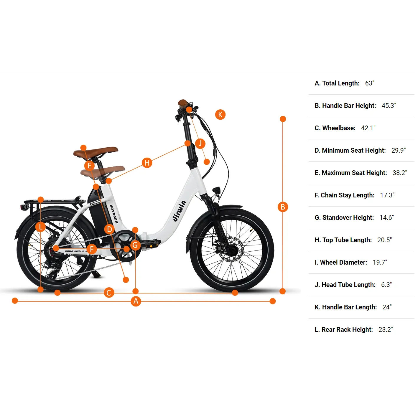 Dirwin 500W 48V Voyager Folding Step-Thru Electric Bike