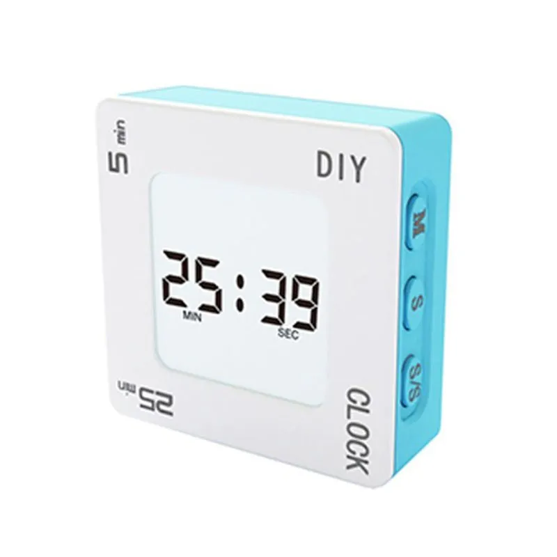 DIY Time Management Tomato Timer Creative Square Alarm Vibration Flashing Backlight Timer Reminder For Students