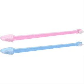 dual ended toothbrush - pink and blue