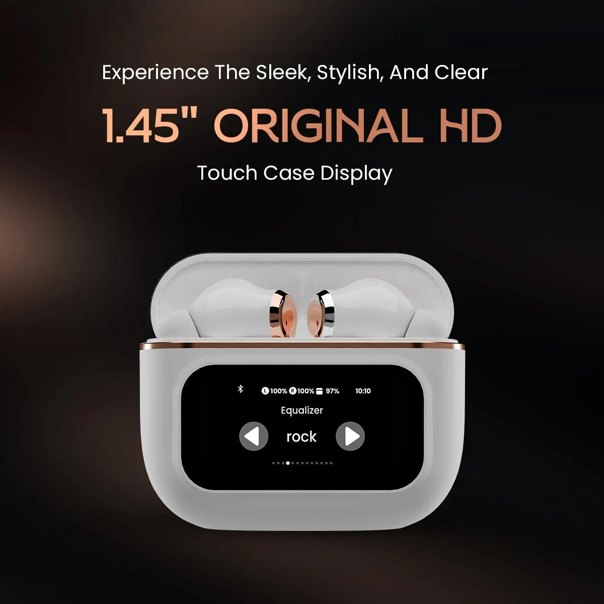 DwOTS Touch: Smart Touch Screen Display Black TWS Earbuds