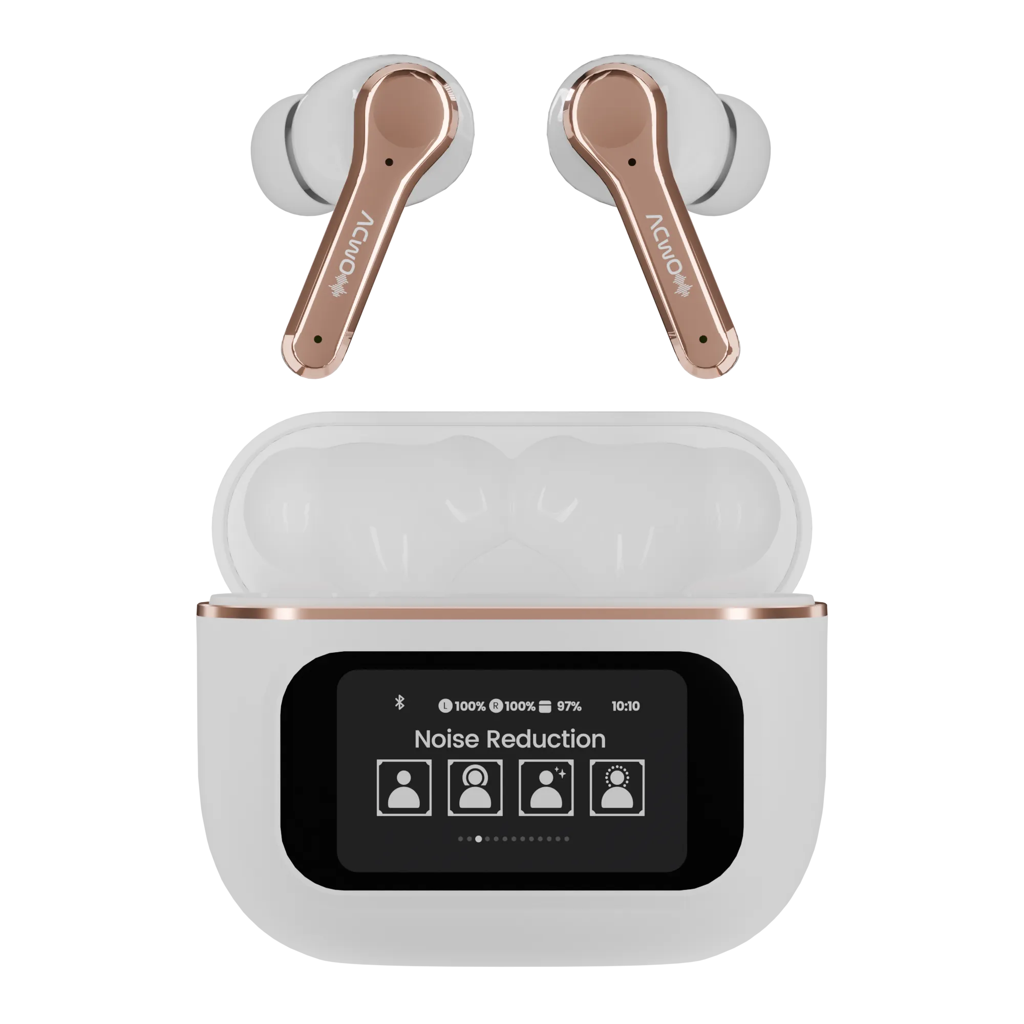 DwOTS Touch: Smart Touch Screen Display Black TWS Earbuds