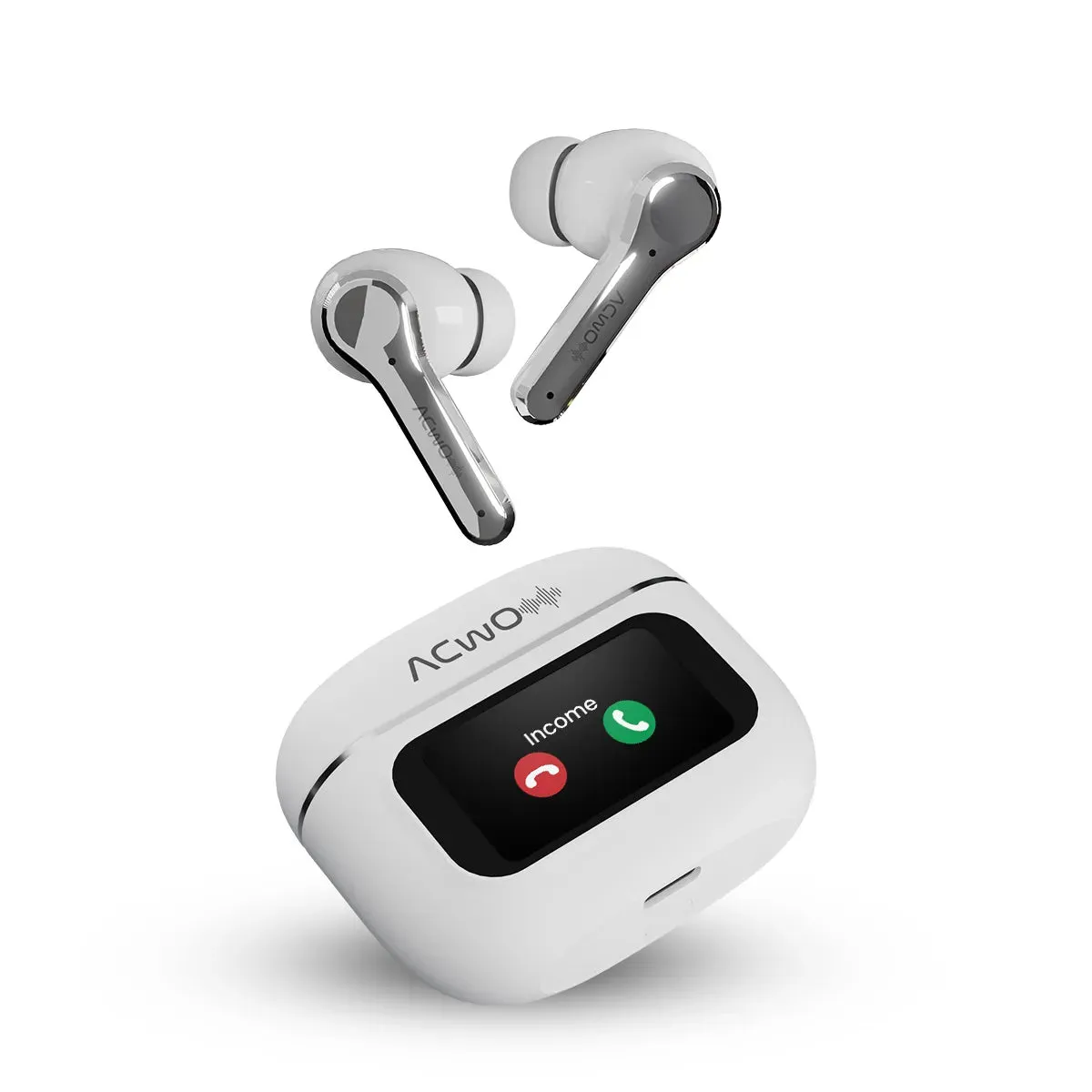 DwOTS Touch: Smart Touch Screen Display Black TWS Earbuds