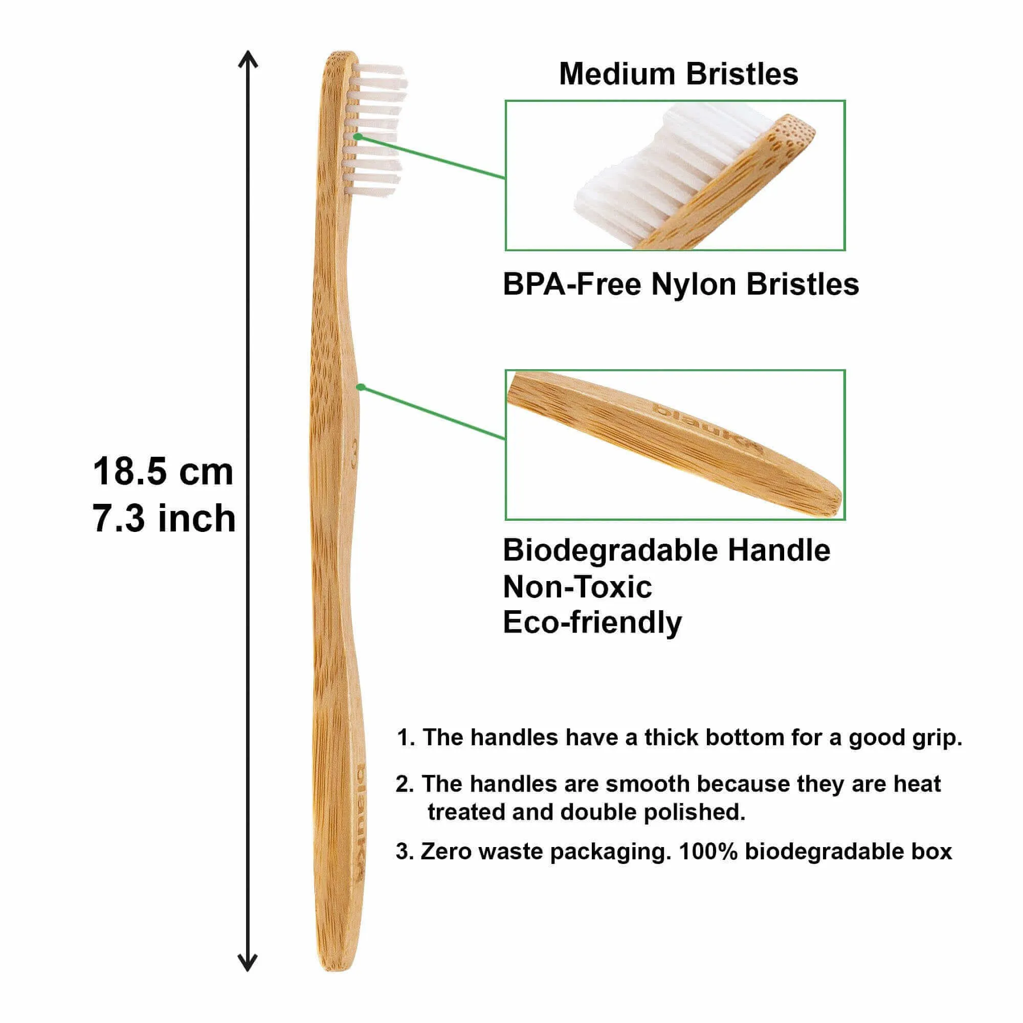 Eco-Friendly Toothbrushes - Set of Five