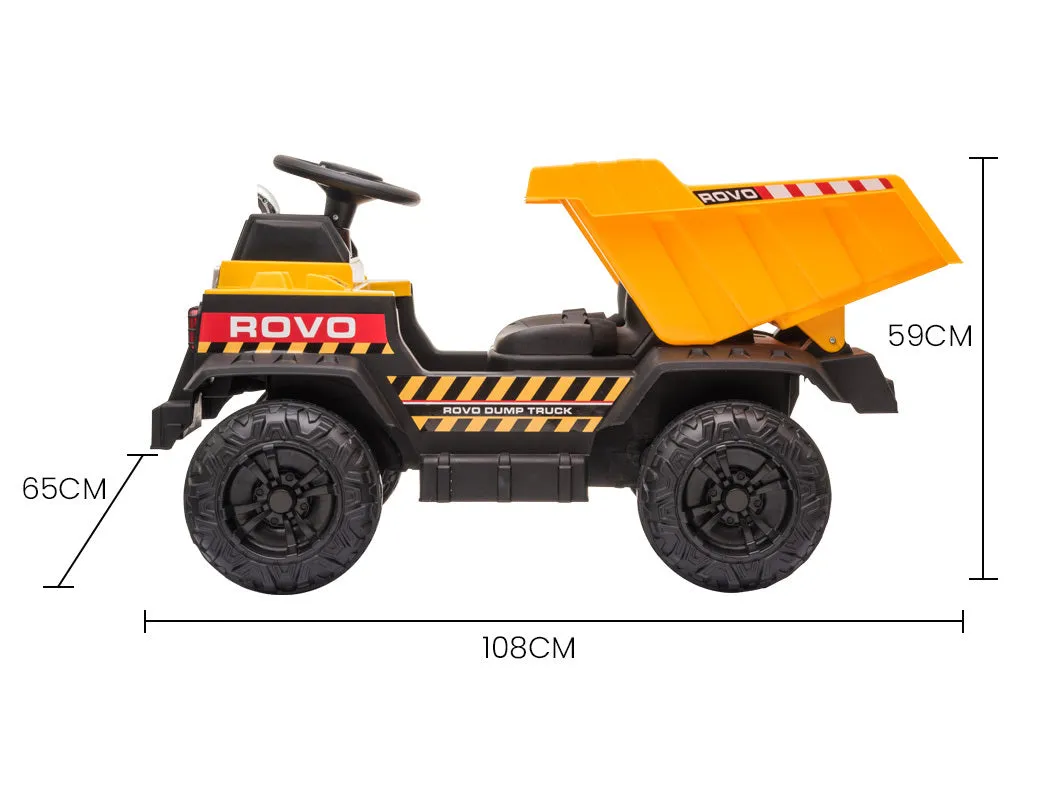 Electric Ride-On Dump Truck with Music & Seatbelt - Rovo Kids