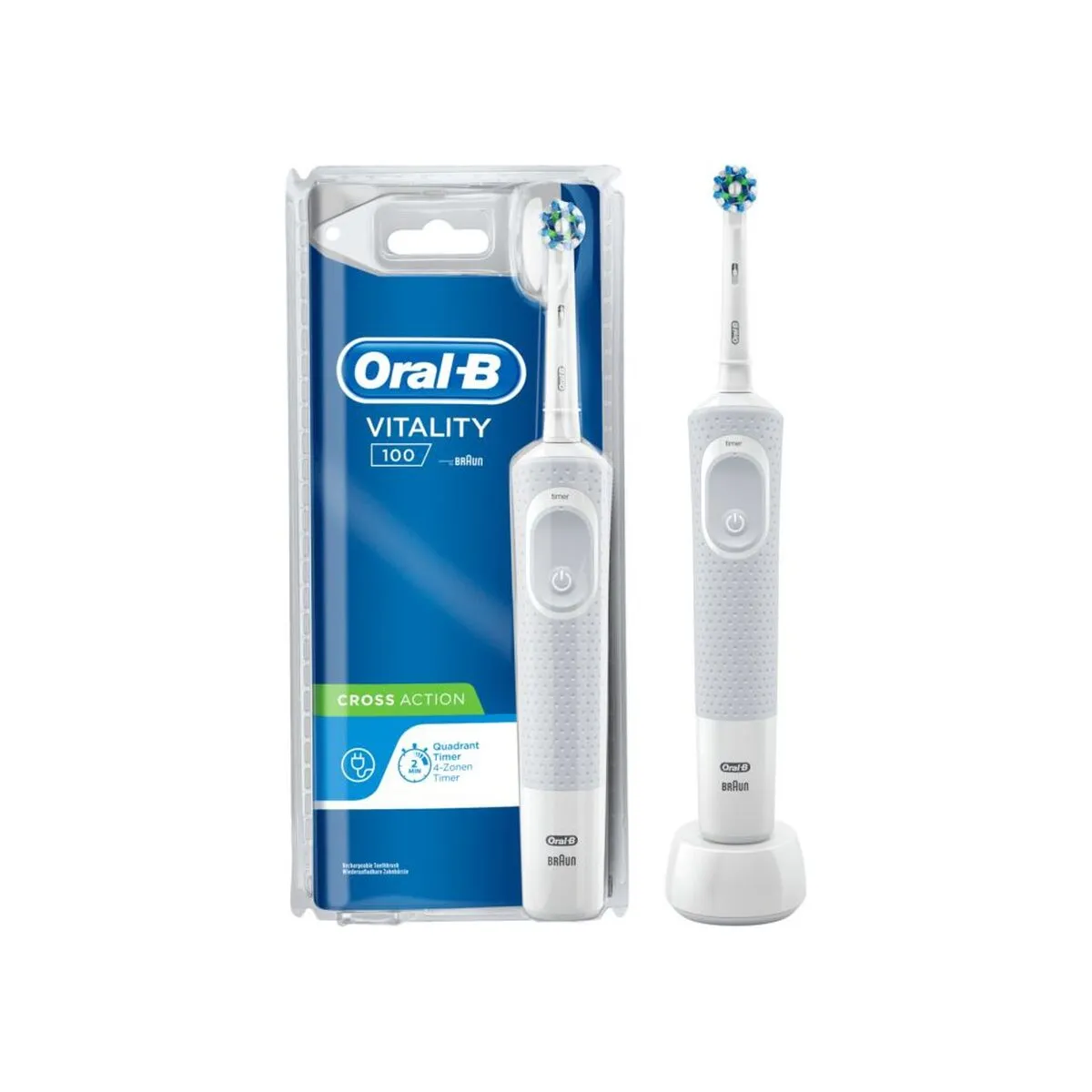 Electric Toothbrush Vitality Cross Action Oral-B White (1 Piece)