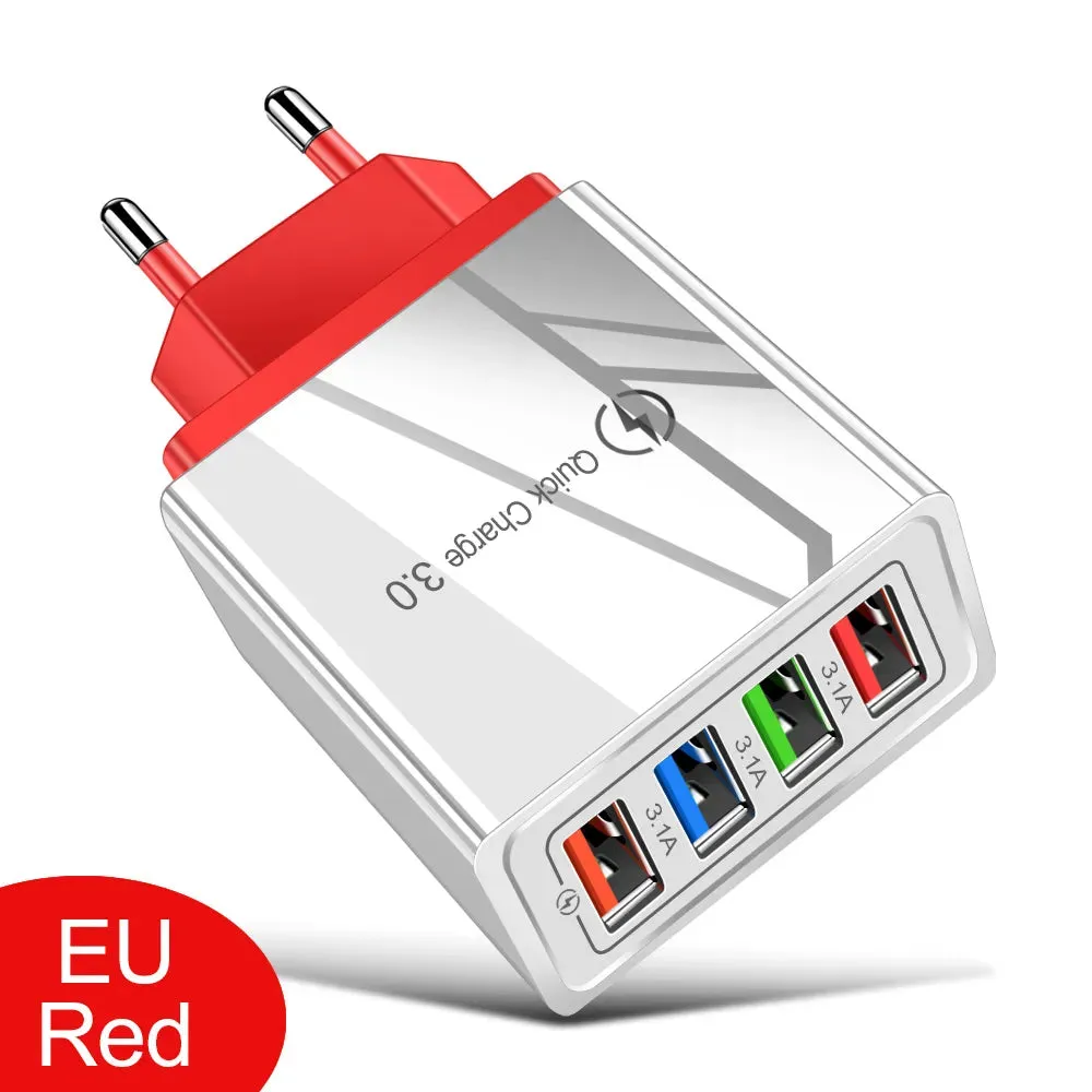 EU/US Plug USB Charger Quick Charge 3.0 For Phone Adapter for iPhone 12 Pro Max Tablet Portable Wall Mobile Charger Fast Charger