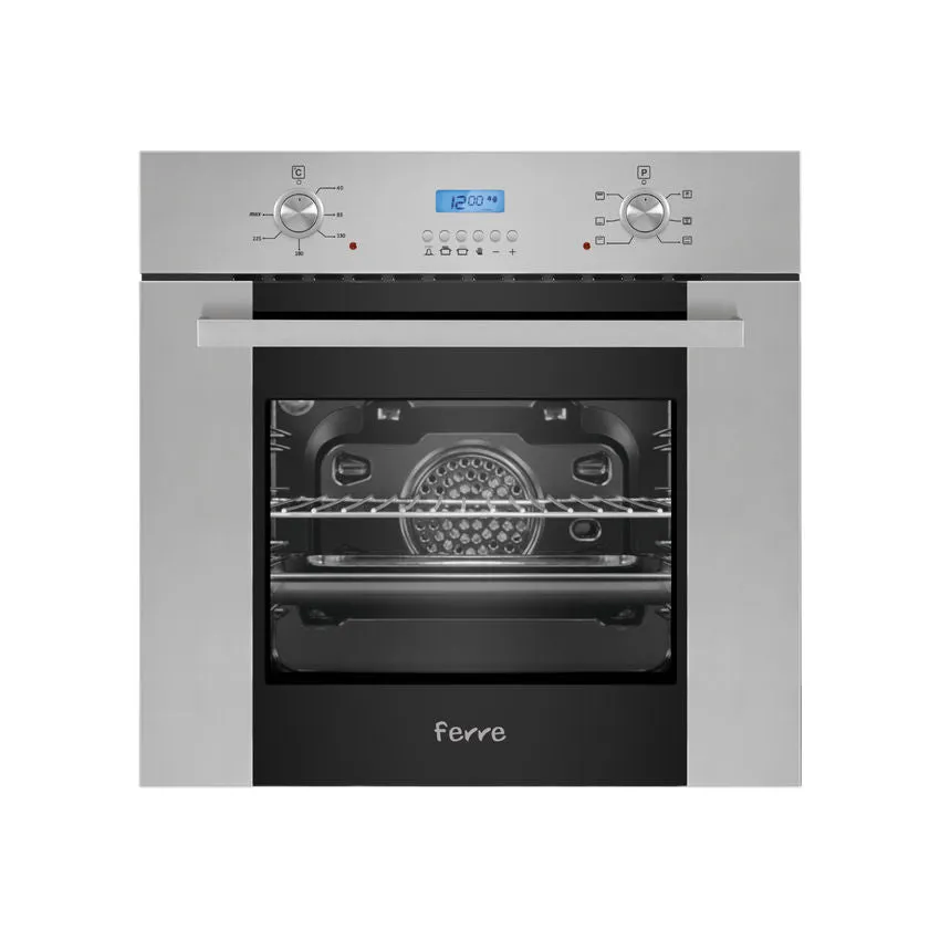 Ferre 60Cm 6 Function Electric Under Counter Or Eye Level Oven - Stainless Steel