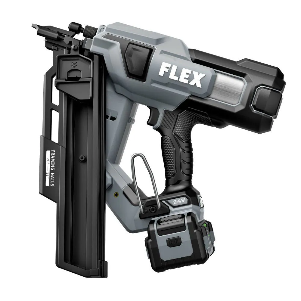 Flex FX4351A-1C 24V Brushless 21 Degree Framing Nailer Kit